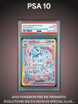 Pokemon TCG Prismatic Evolution Sylveon EX Card 156/131 PSA 10 - Image 1