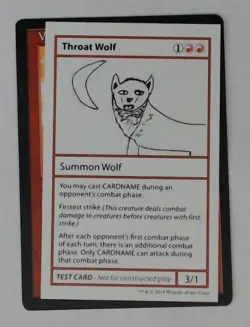 MTG Bling - TEST CARD - Throat Wolf (no PW) - Mystery Booster -J152 - Image 1