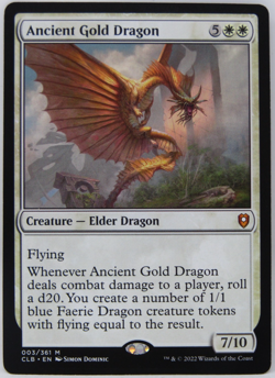Mtg Commander Legends: Battle for Baldur's Gate Ancient Gold Dragon Crimped - Image 1
