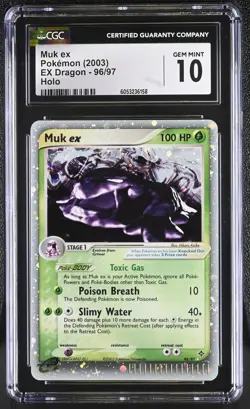 CGC 10 GEM MINT Muk ex 2003 EX Dragon 96/97 Holo Pokemon Card - Image 1