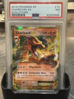 Pokemon TCG M Charizard EX Holo 2016 Pokemon XY Evolutions PSA 7 #11 Mint - Image 1