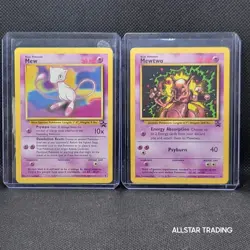 Mew 8 Mewtwo 14 Pokemon Black Star Promo - Pokemon WOTC Movie Promo - Image 1