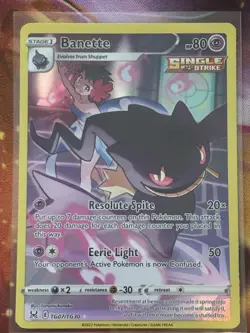 Pokemon Banette TG07/TG30 Swsh11: Lost Origin Trainer Gallery Ultra Rare Holo EN - Image 1