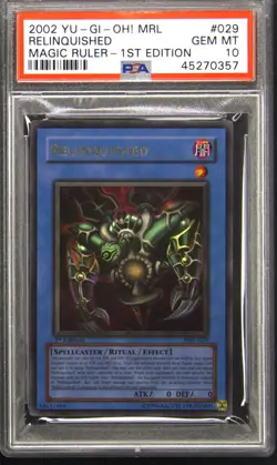 2002 YU-GI-OH! MRL-MAGIC RULER 1ST ED #029 RELINQUISHED PSA 10 - Image 1