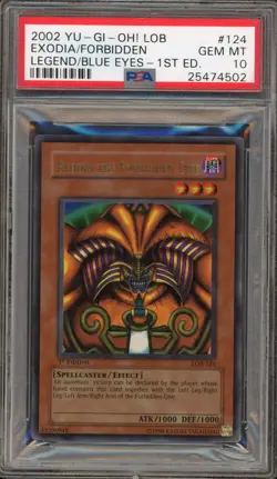 Yu-Gi-Oh! Exodia Forbidden One Legend of Blue Eyes 1st Ed LOB-124 WAVY PSA 10 - Image 1