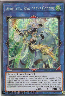 YUGIOH RIRA-EN048 Apollousa, Bow of the Goddess Secret Rare 1st Edition NM - Image 1