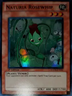 Yugioh 2010 Naturia Rosewhip SR 1st Ed. HA02-EN041 Near Mint - Image 1