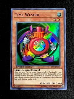 🔥 YUGIOH • TIME WIZARD • SUPER RARE • STP1-EN008 • SPEED DUEL • NM 🔥 - Image 1