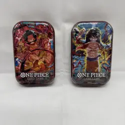 ONE PIECE TCG: Gol.D.Roger & Monkey.D.Luffy Tin Pack Set Vol. 1 ENGLISH BUNDLE - Image 1