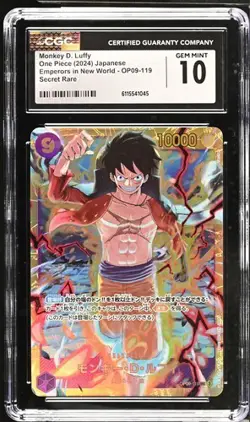 CGC 10 GEM MINT JAPANESE ONE PIECE 2024 Monkey D. Luffy OP09-119 A NEW EMPEROR - Image 1