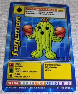 Digimon Cards - 1999 Digi-Battle 1st Edition Togemon ST-10 - Image 1