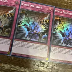 Evenly Matched SDBT-EN038 1st Edition 3-Card Playset Yu-Gi-Oh! Super Rare NM - Image 3