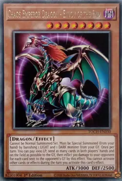 TOCH-EN030 CHAOS EMPEROR DRAGON - ENVOY OF THE END RARE 1ST EDITION YuGiOh CARD - Image 1