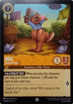 23/204 ROO LITTLEST PIRATE AZURITE SEA COMMON DISNEY LORCANA CARD - Image 1