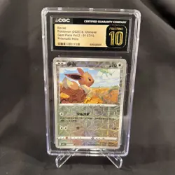 CGC 10 PRISTINE Eevee Prismatic Holo 0107/15 Gem Pack Vol.2 cbb2 Pokemon Card - Image 1