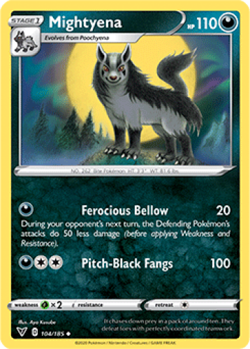1x Mightyena 104/185 Vivid Voltage Pokemon TCG Card NM a8 - Image 1