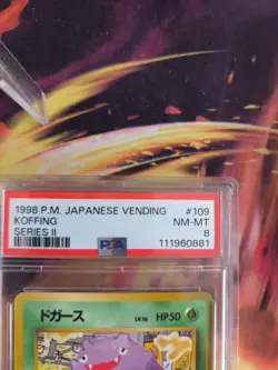 Pokemon Card Japanese Vending expansion sheet 1998 glossy PSA 8 Koffing Smogon - Image 4