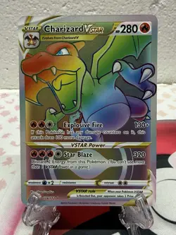 Charizard VSTAR Rainbow Secret Rare Card Brilliant Stars Series 174/172 - Image 1