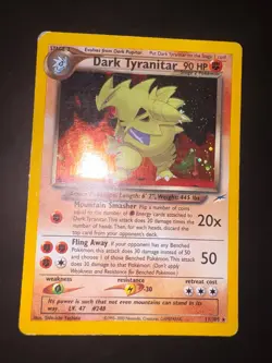 Pokemon Cards: Neo Destiny Rare Holo: Dark Tyranitar 11/105 ENG - Image 1