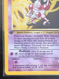 Pokemon TCG Mr. Mime 6/64 Jungle 1st Edition Holo Rare 40HP 1999 Basic Wizards - Image 4