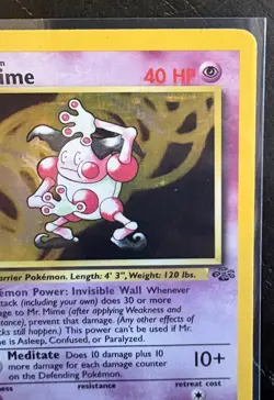Pokemon TCG Mr. Mime 6/64 Jungle 1st Edition Holo Rare 40HP 1999 Basic Wizards - Image 5