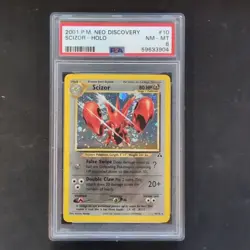 2001 POKEMON NEO DISCOVERY #10 SCIZOR-HOLO PSA 8 - Image 1