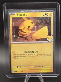 ‼2026 Pikachu 051/162 Pokemon Day 30th Anniversary Stamped Promo TCG Cosmo Holo - Image 1