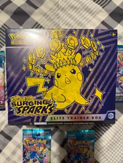 Pokemon TCG Scarlet & Violet Surging Sparks Elite Trainer Box ETB And 4 packs! - Image 5