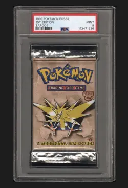 Chaser Packs !! Pokemon Zapdos 1st Edition Fossil Booster Pack Sealed - PSA 9 742818060714 - Image 1