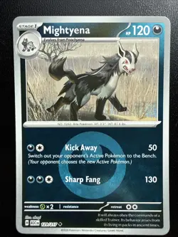 FREE SHIPPING ASCENDED HEROES MIGHTYENA DARK ENERGY PATTERN 129/217 POKEMON - Image 1