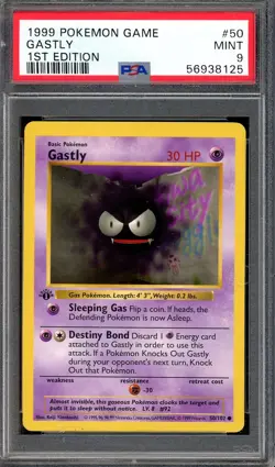 Gastly #50 1st Edition Base Set 1999 Pokemon Game PSA 9 👻 - Image 1