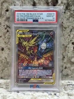 2019 Pokemon TCG Black Star Moltres Zapdos Articuno GX SM210 PSA 10 🔥📈 - Image 1