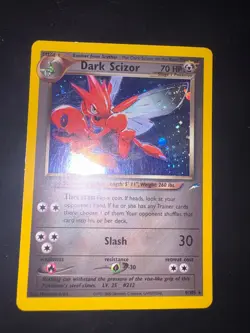 2002 Vintage Pokemon TCG Dark Scizor Holo Neo Destiny Eng EXCELLENT - Image 1