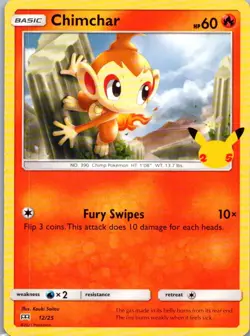 Pokemon TCG Chimchar 12/25 McDonalds Collection 2021 NM - Image 1
