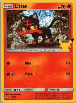 Pokemon TCG Litten 15/25 McDonalds Collection 2021 Holo NM - Image 1