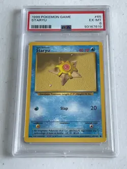 BASE SET Staryu! 1999 Pokemon TCG #65/102 PSA 6! Excellent - Mint Condition! - Image 1