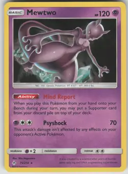 Pokemon TCG Mewtwo - 75/214 (SM Unbroken Bonds) (Cracked Ice Holo) Holo Rare Dec - Image 1