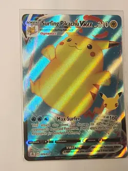 Pokemon TCG Surfing Pikachu v Celebrations Holo Card 009/025 Ultra Rare - Image 1