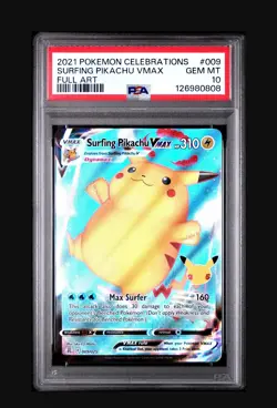 PSA 10 Gem Mint Surfing Pikachu Vmax 009/025 Celebrations Pokemon TCG - Image 1