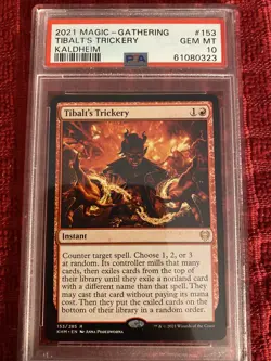 PSA 10 Gem Mint Tibalt's Trickery (153) Kaldheim KHM MTG Magic - Image 1