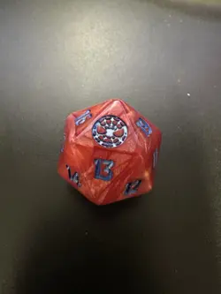 MTG Marvel Spiderman Red Oversized D20 Die Dice Life Counter D&D - Image 1