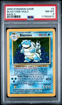 2000 Pokemon Base Set 2 Blastoise Holo #2/130 PSA 8 NM-MT - Image 1