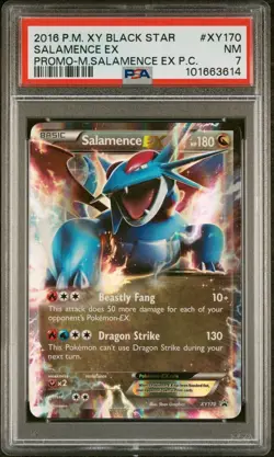 PSA 7 NM 2016 POKEMON XY BLACK STAR PROMO SALAMENCE EX #XY170 - Image 1
