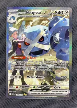 Pokemon Ascended Heroes Steven’s Metagross EX SIR 289/217 Mint Fresh-R Heavy - Image 1