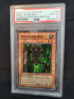 2002 Yu-Gi-Oh! Man-Eater Bug LOB #108 PSA 10 Gem Mint - Image 1