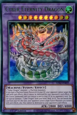 LDS2-EN033 CYBER ETERNITY DRAGON GREEN ULTRA RARE 1ST EDITION YuGiOh CARD - Image 1