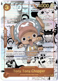 ULTRA RARE MANGA ALT ART LOW POP CUSTOM ONE PIECE!!! Tony Tony.Chopper HOLOFOIL - Image 1