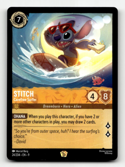 Disney Lorcana Stitch - Carefree Surfer 24/204 - Fabled - Image 1