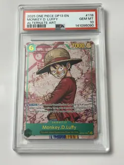 2025 ONE PIECE OP13-CARRYING ON HIS WILL SEC ALTERNATE ART MONKEY D LUFFY PSA 10 - Image 2