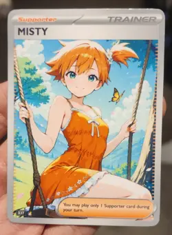 Misty - Pokemon - Waifu - Goddess - DIY - Full Art - Glossy - Trainer Card - Image 1